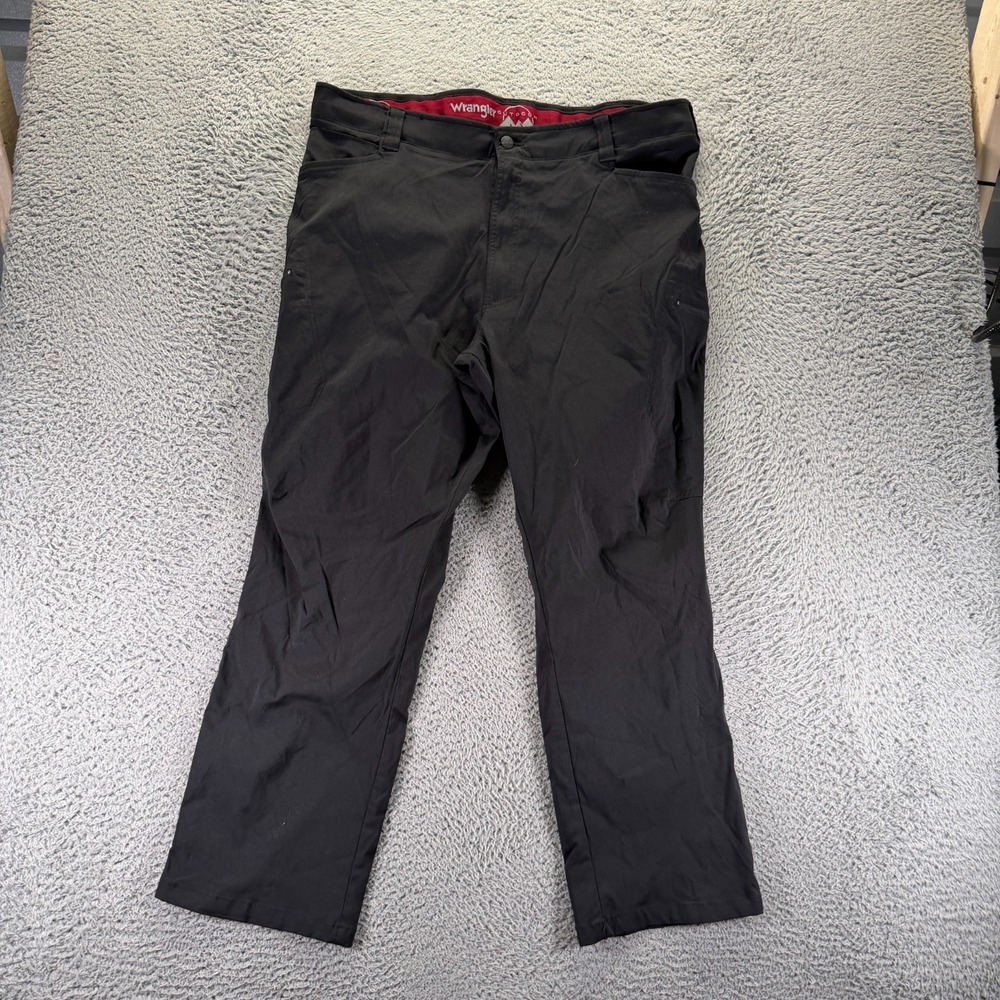 Wrangler All Terrain Pant Men 42x30 Black Nylon Windbreaker Cargo Hiking Stretch